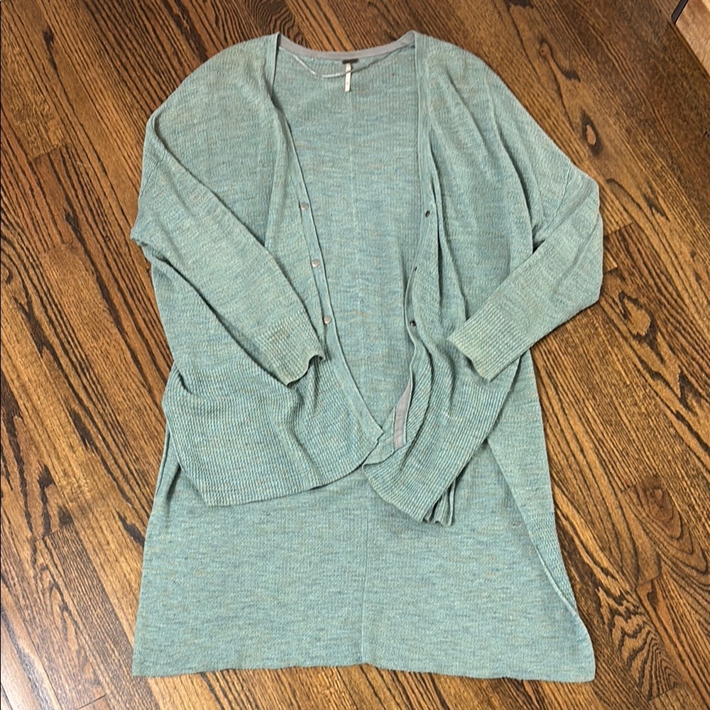 Free People Teal Cardigan
